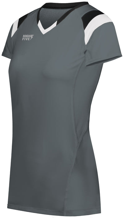 HighFive Girl's TruHit Tri-Color Short Sleeve Volleyball Jersey