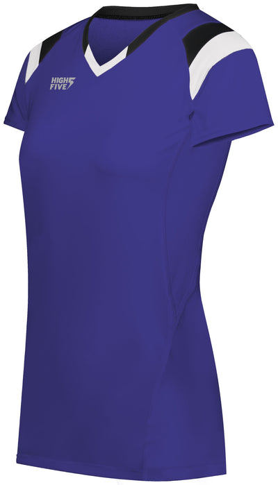HighFive Girl's TruHit Tri-Color Short Sleeve Volleyball Jersey