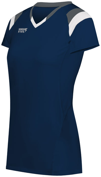 HighFive Girl's TruHit Tri-Color Short Sleeve Volleyball Jersey