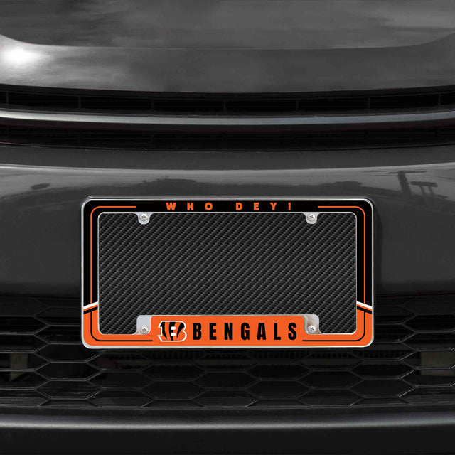 Rico Industries NFL  Cincinnati Bengals Two-Tone 12" x 6" Chrome License Plate Frame-1