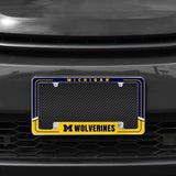 Rico Industries NCAA Michigan Wolverines Two-Tone 12" x 6" Chrome License Plate Frame-1