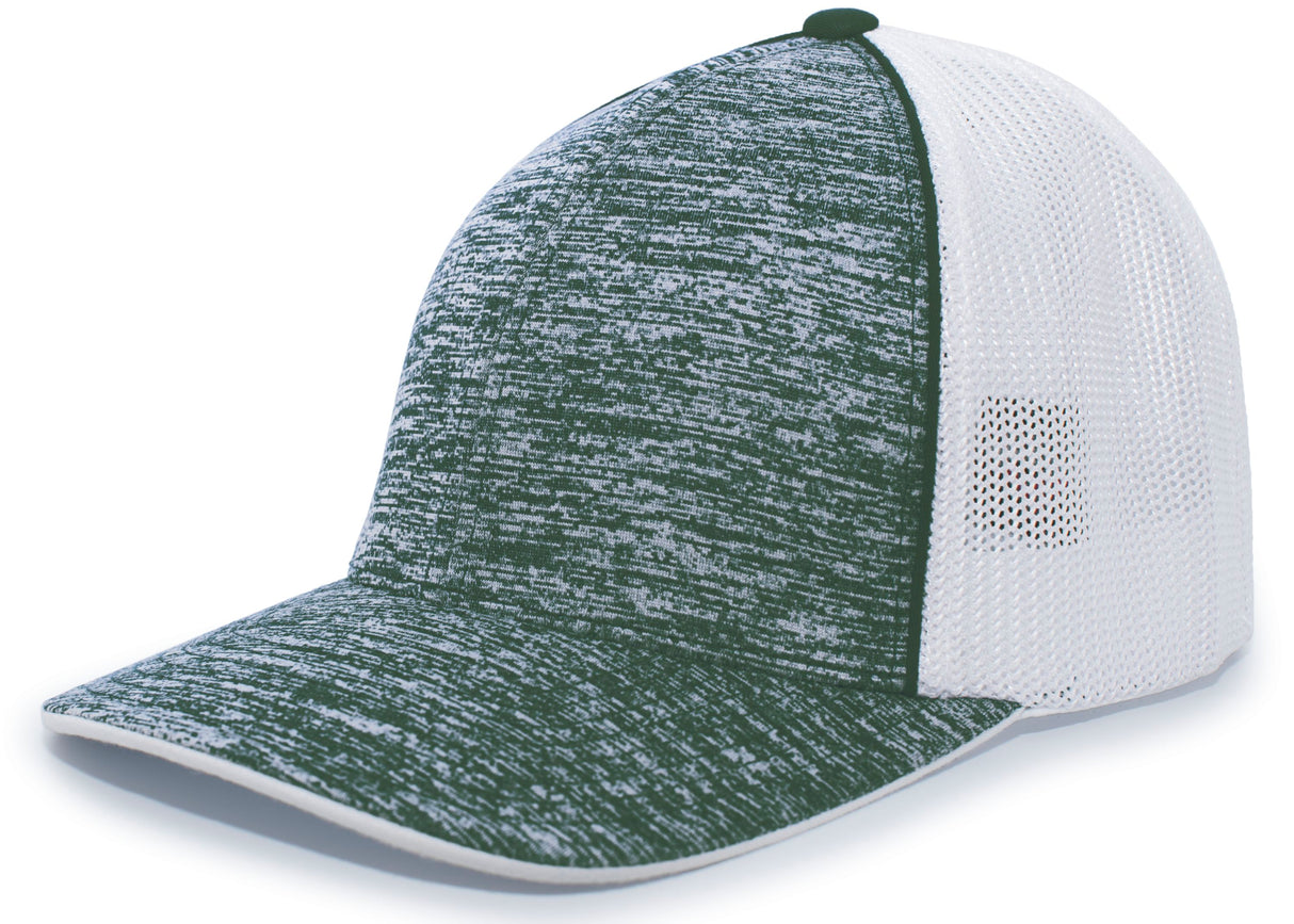 Pacific Headwear Aggressive Heather Trucker Flexfit Cap Pacific Headwear