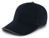 Pacific Headwear Brushed Twill Cap With Sandwich Bill Pacific Headwear