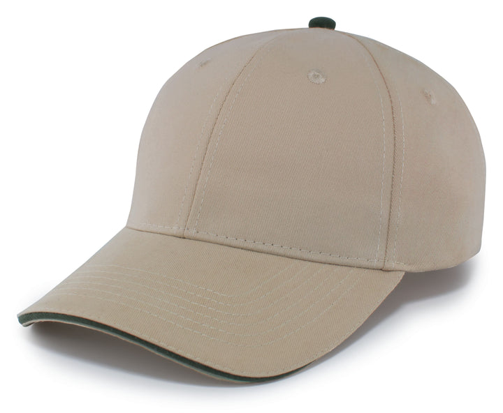 Pacific Headwear Brushed Twill Cap With Sandwich Bill Pacific Headwear