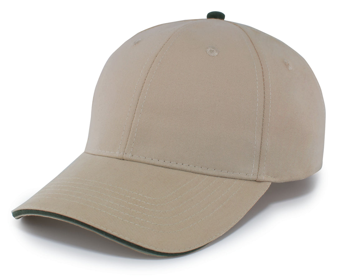 Pacific Headwear Brushed Twill Cap With Sandwich Bill Pacific Headwear