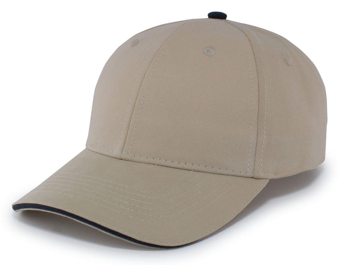 Pacific Headwear Brushed Twill Cap With Sandwich Bill Pacific Headwear