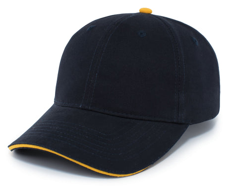 Pacific Headwear Brushed Twill Cap With Sandwich Bill Pacific Headwear