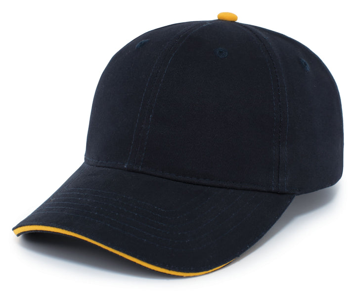 Pacific Headwear Brushed Twill Cap With Sandwich Bill Pacific Headwear