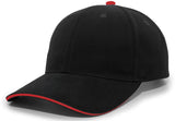 Pacific Headwear Brushed Twill Cap With Sandwich Bill Pacific Headwear