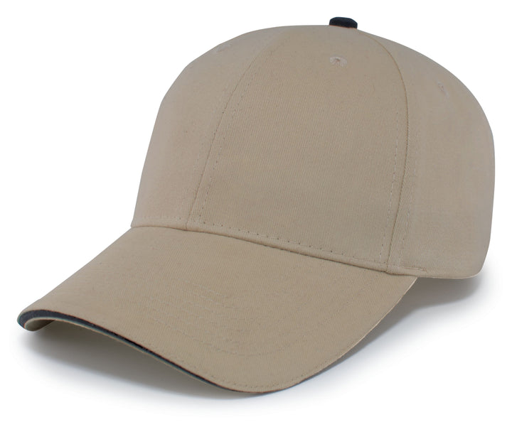 Pacific Headwear Brushed Twill Cap With Sandwich Bill Pacific Headwear