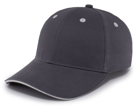 Pacific Headwear Brushed Twill Cap With Sandwich Bill Pacific Headwear