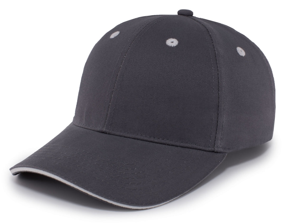 Pacific Headwear Brushed Twill Cap With Sandwich Bill Pacific Headwear