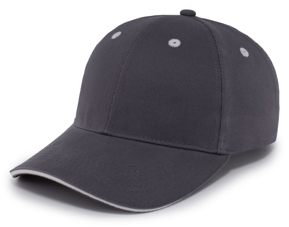 Pacific Headwear Brushed Twill Cap With Sandwich Bill Pacific Headwear