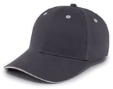 Pacific Headwear Brushed Twill Cap With Sandwich Bill Pacific Headwear