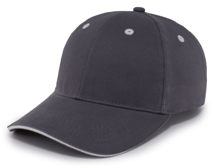 Pacific Headwear Brushed Twill Cap With Sandwich Bill Pacific Headwear