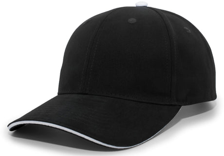 Pacific Headwear Brushed Twill Cap With Sandwich Bill Pacific Headwear
