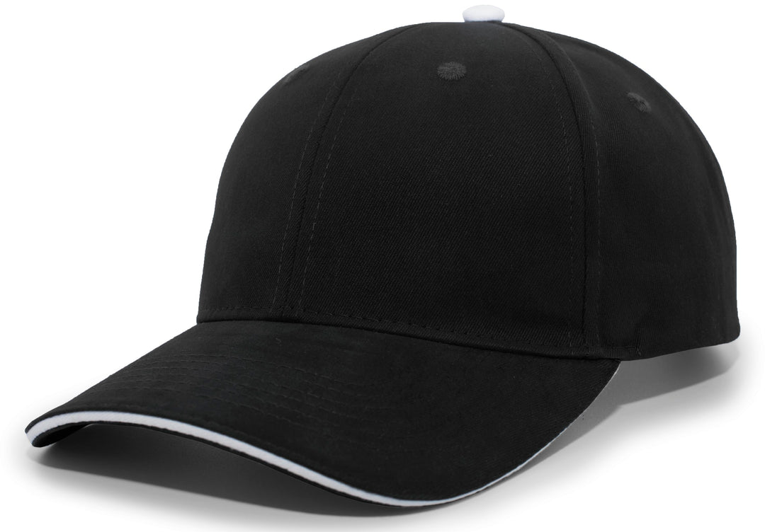Pacific Headwear Brushed Twill Cap With Sandwich Bill Pacific Headwear
