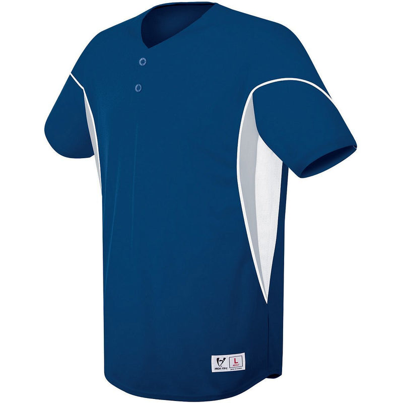 Augusta Adult Wicking Mesh Button Front Baseball Jersey With Braid Trim