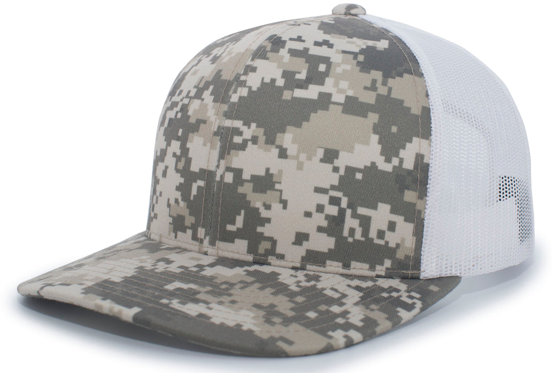 Pacific Headwear Camo Snapback Trucker Cap Pacific Headwear