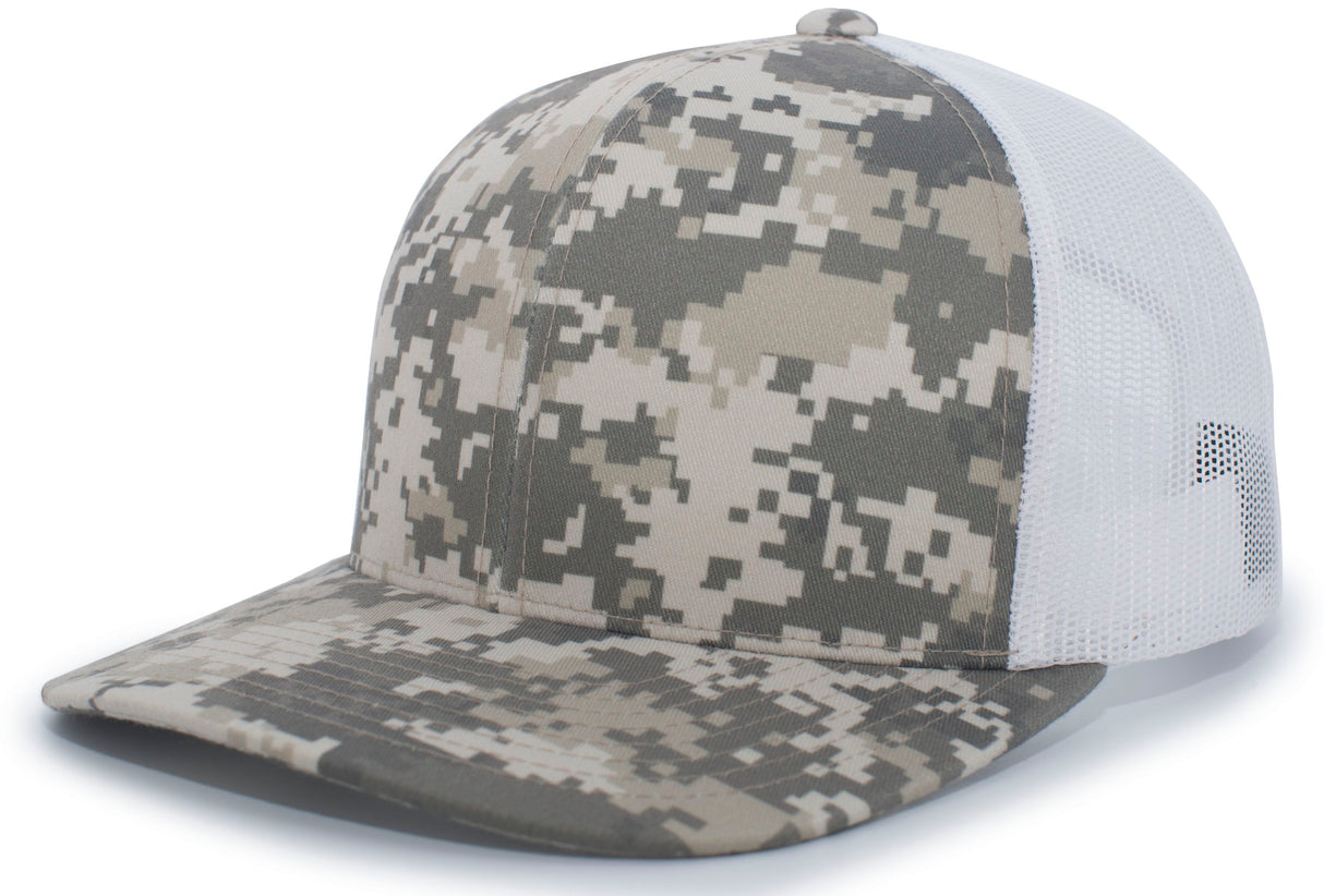 Pacific Headwear Camo Snapback Trucker Cap Pacific Headwear