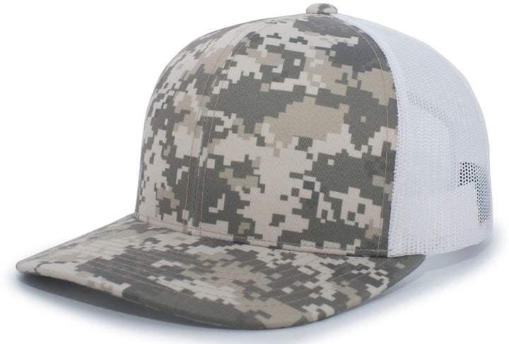 Pacific Headwear Camo Snapback Trucker Cap Pacific Headwear