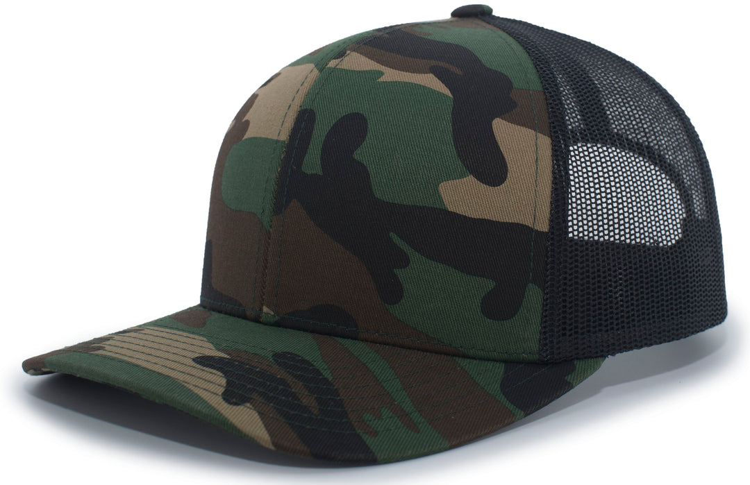 Pacific Headwear Camo Snapback Trucker Cap Pacific Headwear