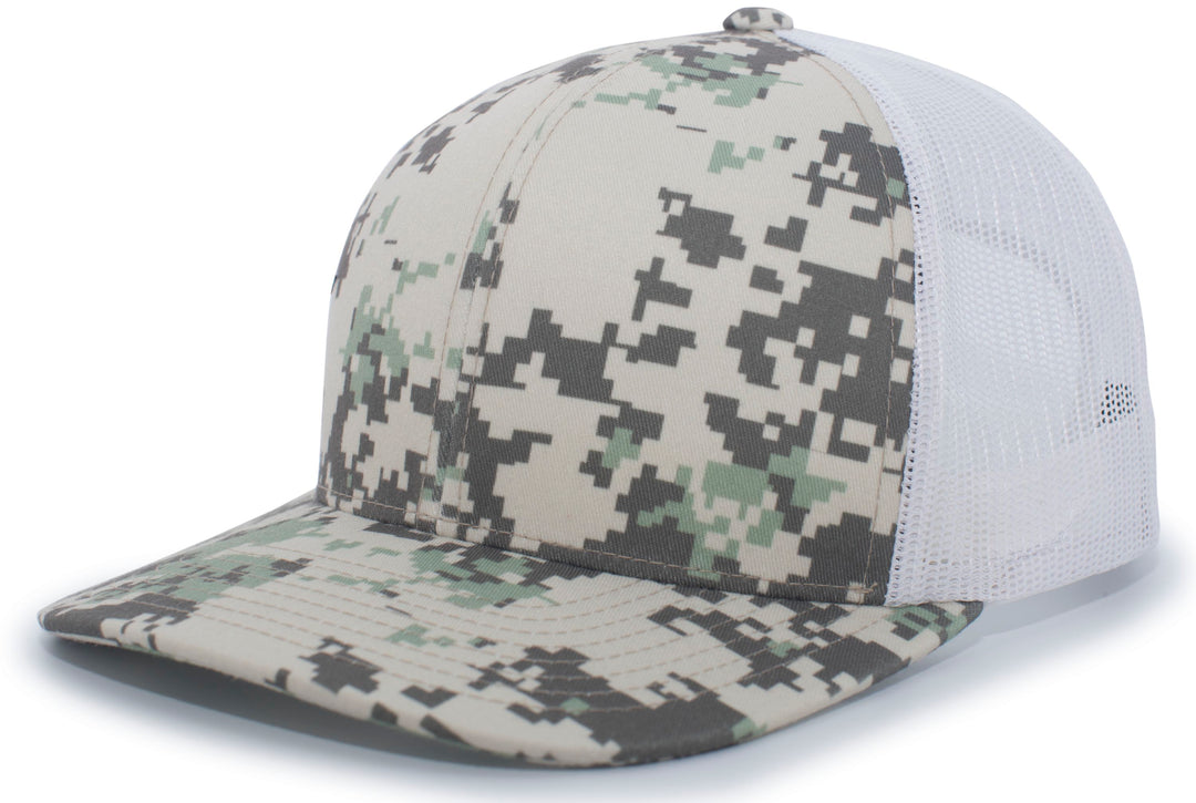 Pacific Headwear Camo Snapback Trucker Cap Pacific Headwear
