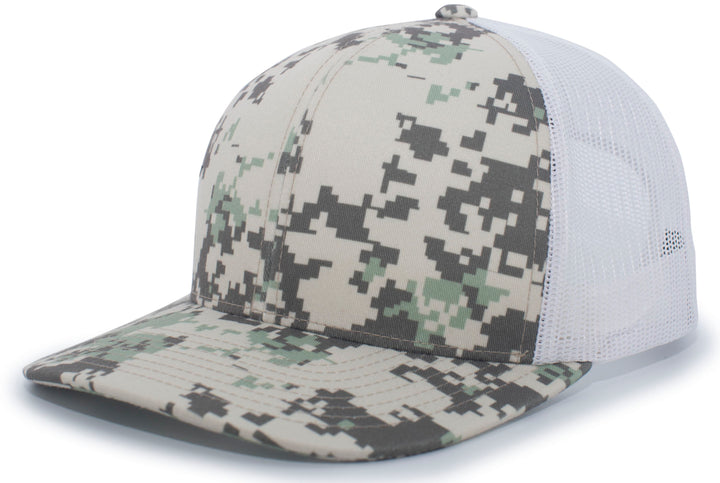 Pacific Headwear Camo Snapback Trucker Cap Pacific Headwear
