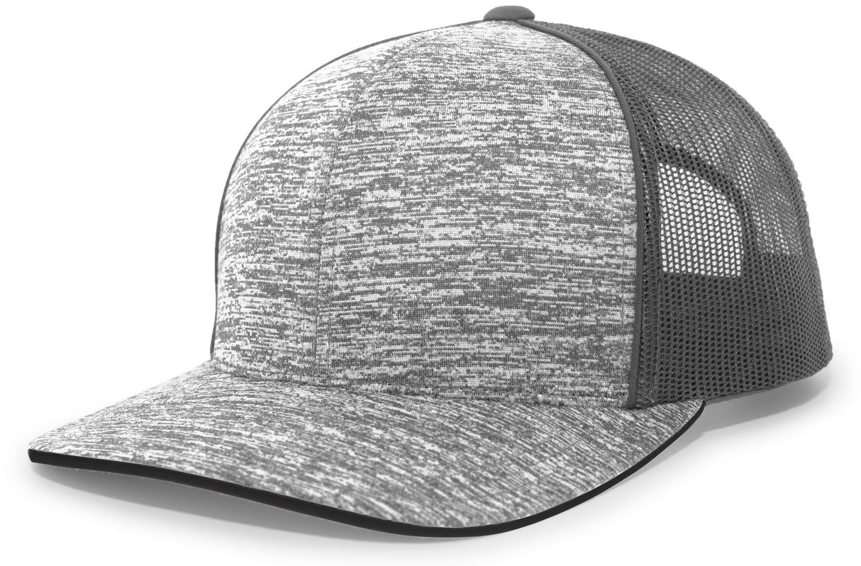 Pacific Headwear Aggressive Heather Trucker Snapback Cap Pacific Headwear