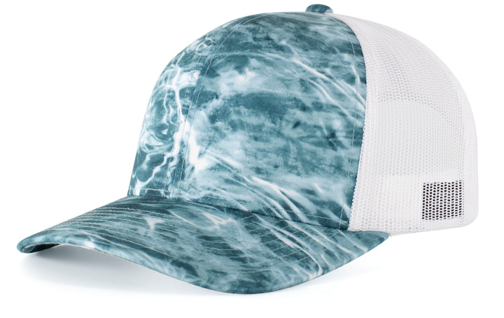 Pacific Headwear Elements Agua Camo Trucker Snapback Cap Pacific Headwear