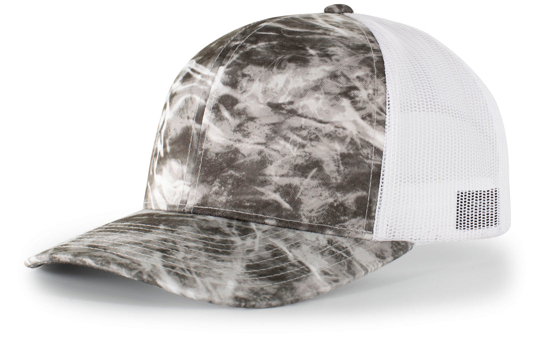 Pacific Headwear Elements Agua Camo Trucker Snapback Cap Pacific Headwear