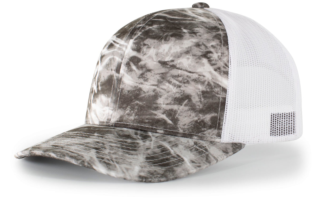 Pacific Headwear Elements Agua Camo Trucker Snapback Cap Pacific Headwear