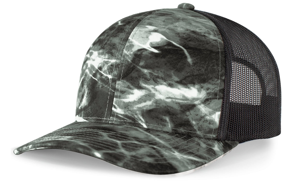 Pacific Headwear Elements Agua Camo Trucker Snapback Cap Pacific Headwear