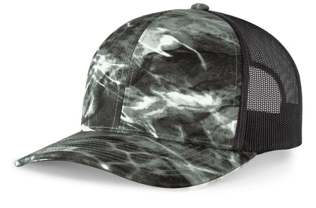 Pacific Headwear Elements Agua Camo Trucker Snapback Cap Pacific Headwear