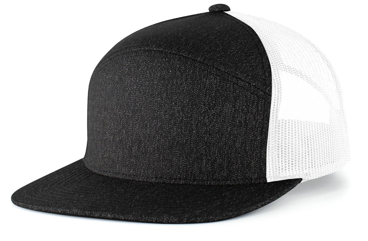 Pacific Headwear Heather 6-Panel Arch Trucker Snapback Cap Pacific Headwear