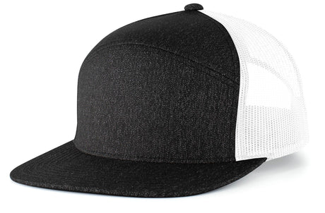 Pacific Headwear Heather 6-Panel Arch Trucker Snapback Cap Pacific Headwear