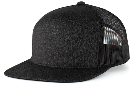 Pacific Headwear Heather 6-Panel Arch Trucker Snapback Cap Pacific Headwear