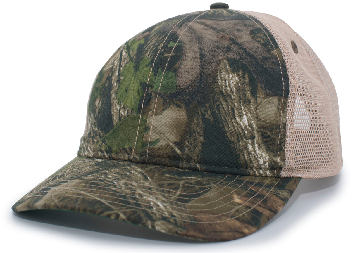 Pacific Headwear Vintage Camo Soft Trucker Snapback Cap Pacific Headwear