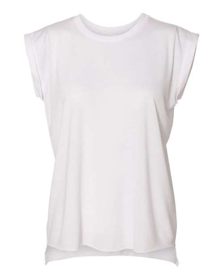 Bella + Canvas Women’s Flowy Rolled Cuffs Muscle Tee Womens Apparel Shirts & Tops