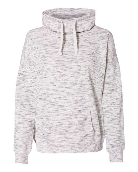 J. America Women's Mélange Fleece Cowl Neck Sweatshirt-1