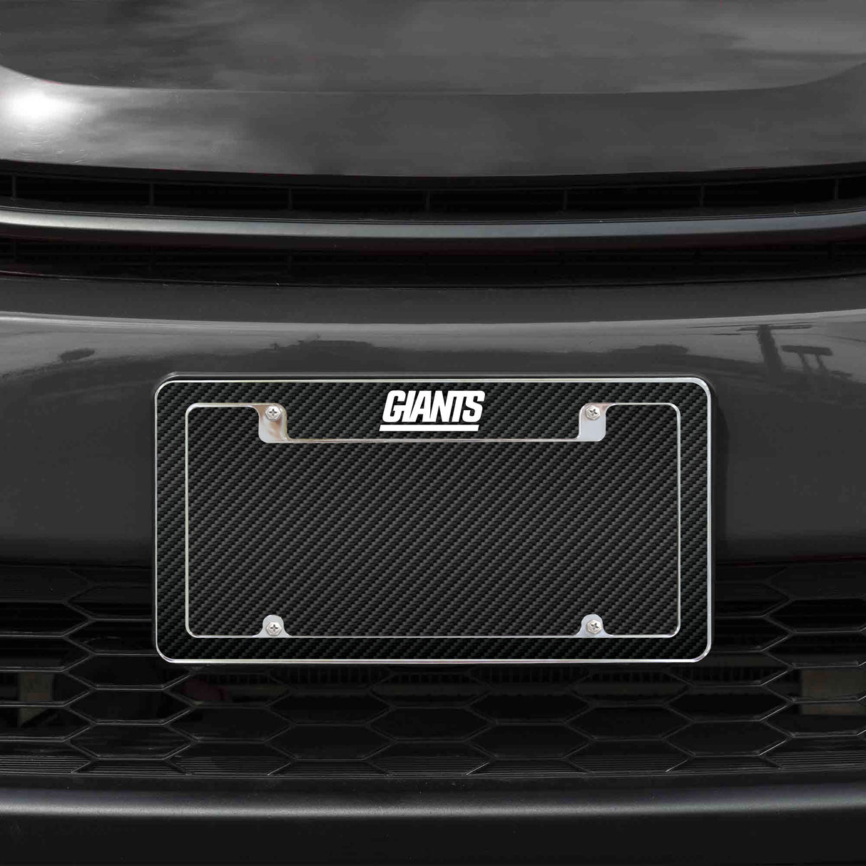 Rico Industries NFL  New York Giants Black 12" x 6" Chrome License Plate Frame-1