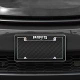 Rico Industries NFL  New England Patriots Black 12" x 6" Chrome License Plate Frame-1