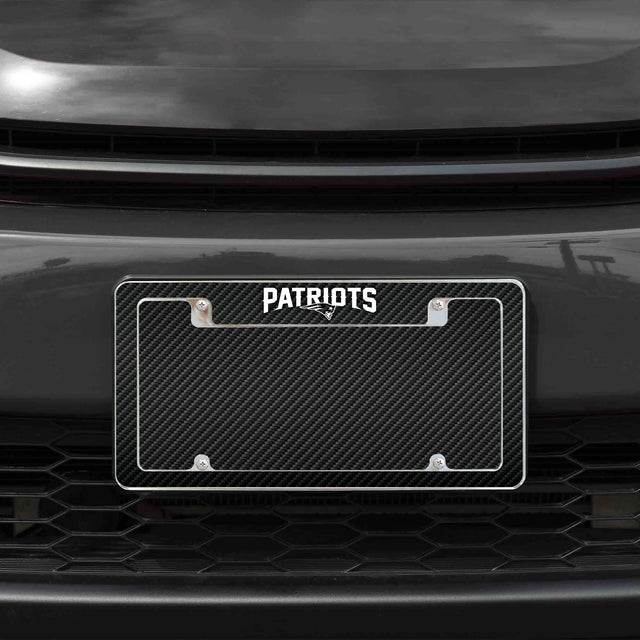 Rico Industries NFL  New England Patriots Black 12" x 6" Chrome License Plate Frame-1