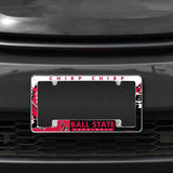Rico Industries NCAA Ball State Cardinals Primary 12" x 6" Chrome License Plate Frame-1