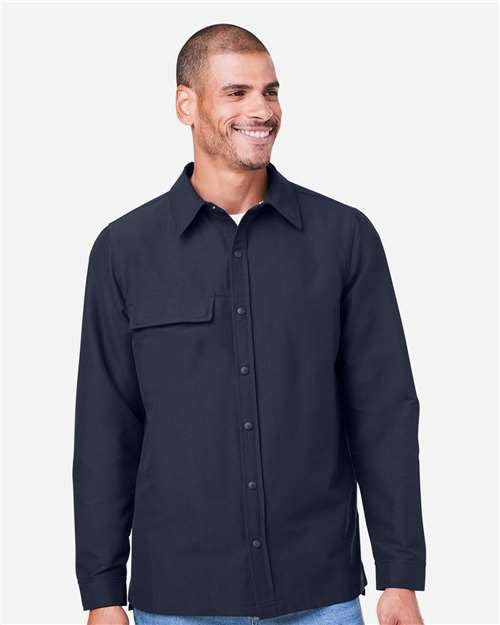 Harriton Men's Flex Twill Overshirt Jacket-3