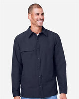 Harriton Men's Flex Twill Overshirt Jacket-3