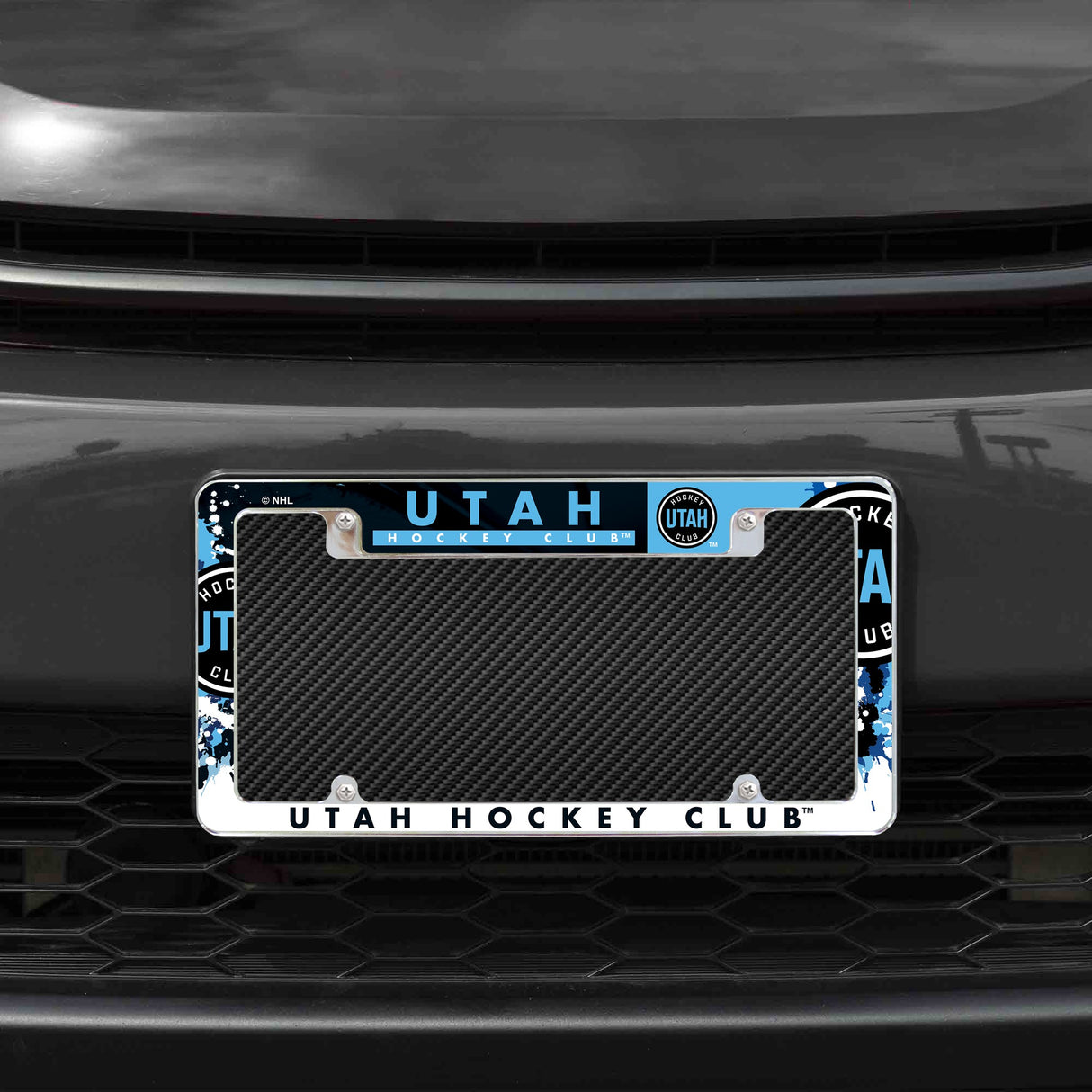 Rico Industries NHL  Utah  Club Standard 12" x 6" Chrome License Plate Frame-1