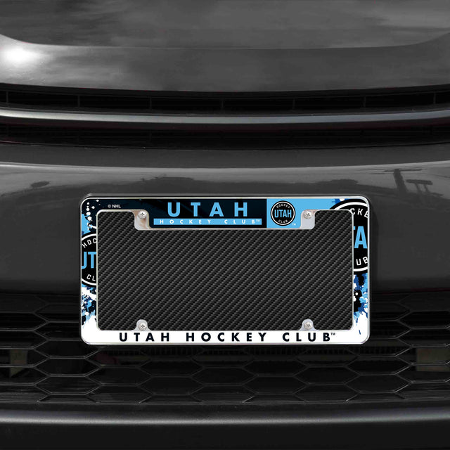Rico Industries NHL  Utah  Club Standard 12" x 6" Chrome License Plate Frame-1