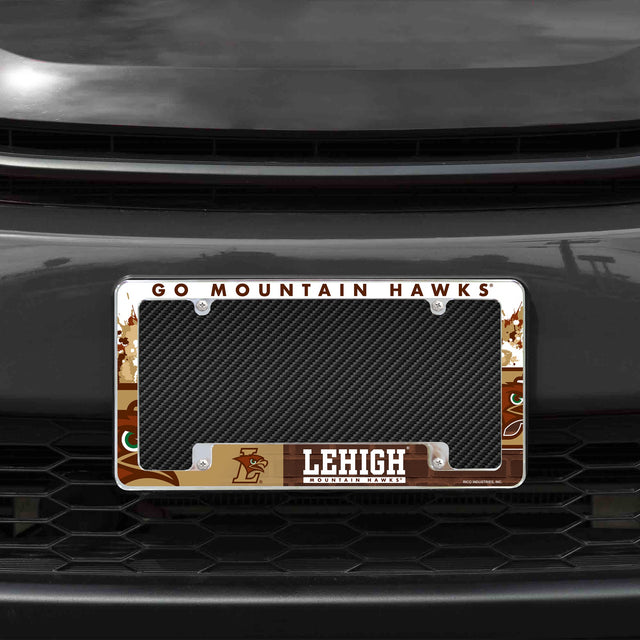 Rico Industries NCAA Lehigh Mountain Hawks Primary 12" x 6" Chrome License Plate Frame-1