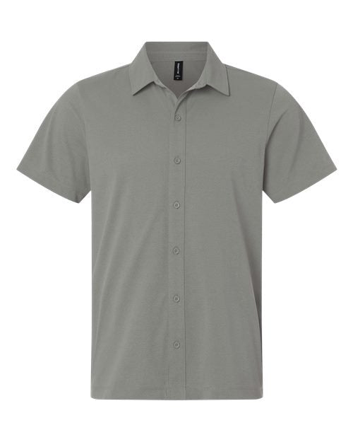 AllPro Men's Pro-Flex Sorona Button Down Short Sleeve Shirt-1